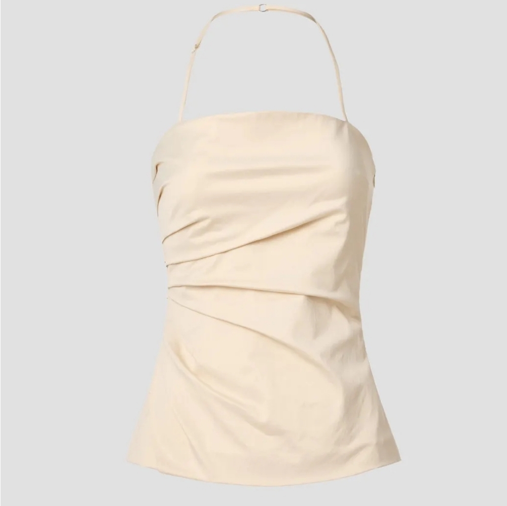 Elegant Cream Ruched Top
